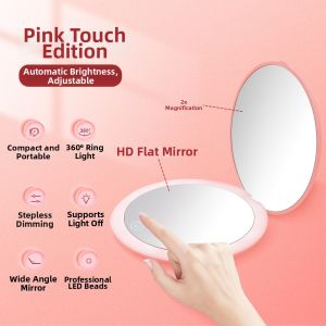 Adjustable Light Touch Control Folding LED Makeup Mirror