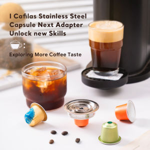 【i Cafilas】[UE2401] Nespresso Coffee Capsule Converter Reusable 304 Stainless Steel Compatible With VERTUO Next Vertuo POP Delonghi ENV135 Vertuo GCA1