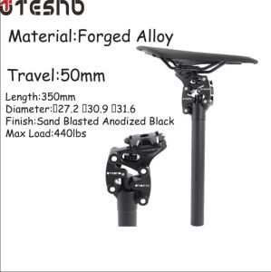 TESNO MTB Bicycle Seatpost 27.2/30.9/31.6mm with Shock Absorber 350mm Suspension Four Link Bike Saddle Tube for Enhanced Riding