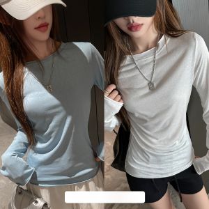 miiow | Early Autumn Korean Style Womens Round Neck T-shirt Snowflake Cotton Base Layer Shirt Inner Wear Top Slim Fit Casual Tee