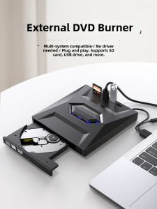 Earise | External USB3.0 CD DVD Drive Enclosure Box Portable Disc Reader Writer刻录机 Compatible With Computer Mobile Storage Device