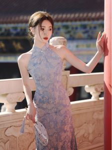 Purple Qipao Young Style Sleeveless Beautiful Dress Traditional Chinese Daily Improved Version for Young Girls Summer Dress