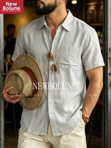 NEW BOLUNE | Italian Classic Style Linen POLO Shirt Short Sleeve