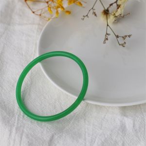 Delicate Glass Imitation Jade Bracelet Chiming Hanfu Accessory Sweet Style Unmounted Pattern for Women Spring Fashion Jewelry