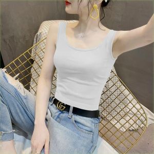 Ladies Fashion Short Strap Vest 2024 Summer New Style Slimming Base Layer Inner Wear Spicy Girl Health Ring Sports Jewelry