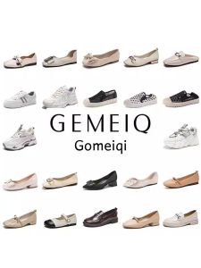 Giày Lười Nữ Thường Ngày GEMEIQ Spring 2024 Giày Lười Nữ Đế Phẳng Đế Bằng Mũi Tròn Phong Cách Anh Giày Đơn Thời Trang