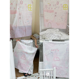 No!why Shop Original Hand-drawn Collaboration Cute Childrens Wall Hanging Fabric Bedroom Decor Rectangular Polyester Fiber