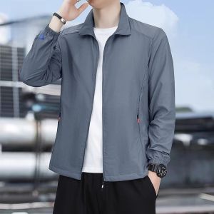 ROMON | เสื้อผ้ากันแดดผ้าไหมน้ำแข็งบางเฉียบสำหรับผู้ชาย ฤดูร้อน ป้องกันรังสียูวี กลางแจ้ง ตกปลา จักรยาน เสื้อผ้ากันแดด แจ็คเก็ต แฟชั่น ฤดูร้อน