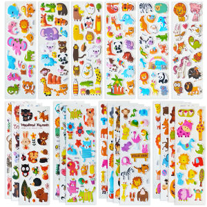 Cute Animals Stickers for Boys Girls Teachers Classroom Reward Crafts Scrapbooking Party Gifts 3D Puffy Different Stickers Bulk