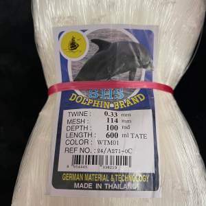 0.33 x (4 1/2”) & (5”) x 100Mata x 600ML(Mata Lintang)Isi Putih Jaring Kosong/Pukat Ikan/New Dolphin Brand/Fishing Net