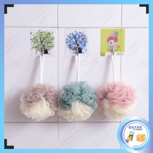 Bayar Di Tempat - Sponge Pembersih Badan 2 Sisi Warna / Spons Bola Mandi / Sponge Jaring