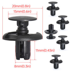 50Pcs 8mm Hole Bumper Fender Retainer Clips Black Nylon Rivets Fastener For Suzuki for Toyota Engine Cover Fastener Fender Clips