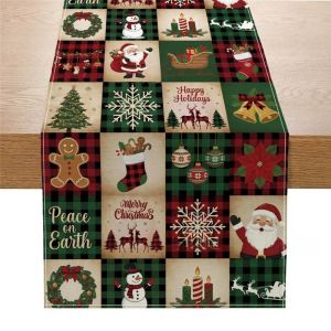 Christmas Winter Table Runner Elegant Snowflake Branch Pattern Durable Rectangular Tablecloth for Dining Enhances Atmosphere