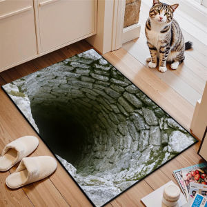 3D Visual Polyester Cloth Floor Mat for Household Bathroom Door Absorbent and Non Slip Foot Mat Easy To Maintain