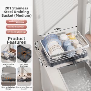 Dish Drainer and Organizer 304 Stainless Steel