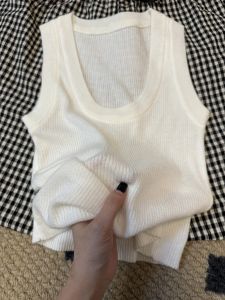SHUQINGLAI | Áo Camisole Quai Spaghetti Cổ U Che Ngực Nở Mỏng Hợp Mùa Hè