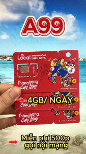 Sim Local A119 Sóng Mobifone Data tốc độ cao 6GB/ngày - Free gọi nội mạng 500 phút/tháng - MIễn phí 1 tháng đầu Dùng mạng Thả ga - FREESHIP - CHƯA KÍCH HOẠT