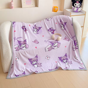 Dansunreve Kuromi Comforter Sanrio Quilt Summer Blanket white/purple Mymelody Velvet Cinnamon Dog King Size Cute Thin Nap Blanket Queen Sleep Blanket