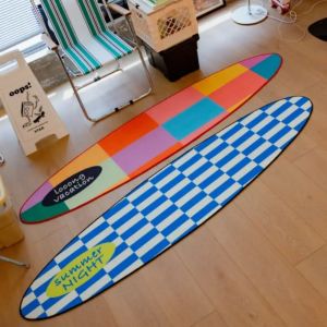 VIKAMA Creative Design Summer Surfboard Carpet Home Decor Soft And Absorbent Suitable For Bedroom And Living Room Floor Mats
