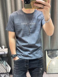 Trendy Cotton Short Sleeve T-Shirt Mens Slim Fit Printed Half Sleeve Body Shirt Summer Fashionable Youth Polyester Fiber