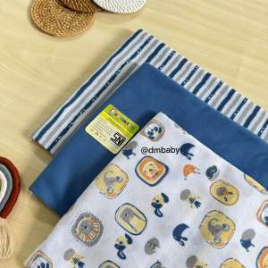 Seri DENIM - 3 PCS Bedong Motif UK Jumbo 90x110cm Bahan Kaos SNI Bedong Bayi New Born Bedong Bayi Baru Lahir New Born