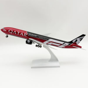 30cm Airplane Model Qatar B777-300 Resin Replica Miniature Plane Model With Stand&Wheel Souvenir Plane Toy Gift