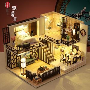 MAOMIYU | DIY Chinese Style Loft House Model Assembly Toy