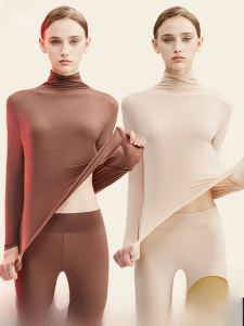 Miiow | Ultra-Thin Half-High Collar Thermodynamic Base Layer Womens Autumn Clothes Skin Beautifying Underwear Set Catman MiiOW