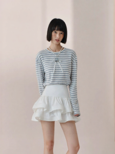 AIVEI | Fresh Lazy Style Casual Thin Long Sleeve Stripe T-shirt