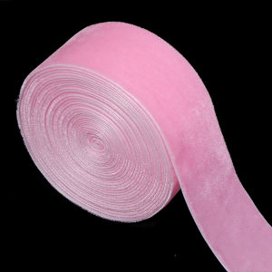 5-10Yards 6/10/15/20/25/32/38mm Pink Velvet Ribbons Single Face Flocking Webbing For Wedding Christmas Party Gift Wrapping Decor