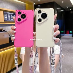 Transparent Huawei Pura70pro Phone Case with Strap Crossbody Neck Lanyard Original Simple Fashion Protective Cover for Mate60 P70 Ultra 60Pro+