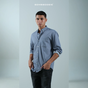 Bombboogie Kemeja Pria Blue Vader Navy White 24562B5NW