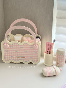 Large Capacity Drainable Bath Basket Girls Heart Handheld Dormitory Student Living Separate Wet And Dry Storage Baskets