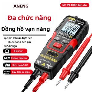Máy Đo Vạn Năng Kỹ Thuật Số Thông Minh ANENG M129 Kiểm Tra Điện Áp AC/DC 500V Có Thể Sạc Lại Phát Hiện Dây Điện Có Điện NCV Dùng Cho Bảo Trì Điện Màu Vàng/đỏ