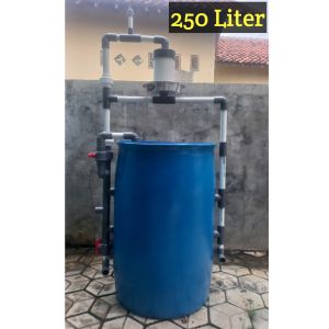 Tong drum filter saringan air sumur bor bau kuning berminyak zat besi tinggi berkarat airator venturi 250 liter