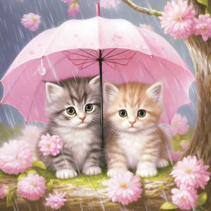 Huacan Diamond Mosaic Animal Cat Full Diamond Painting Flower Art Home Decor Gift Set Rhinestone Pictures
