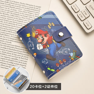 กระเป๋าใส่บัตร Super Mario ขนาดเล็ก น่ารัก ความจุขนาดใหญ่ มีช่องใส่บัตรหลายช่อง ป้องกันการสูญเสียแม่เหล็ก ใส่บัตรประจำตัว กระเป๋าใส่บัตรเงิน