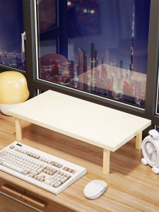 Computer Riser Shelf Organizer Elevating Stand Wooden Base Bracket