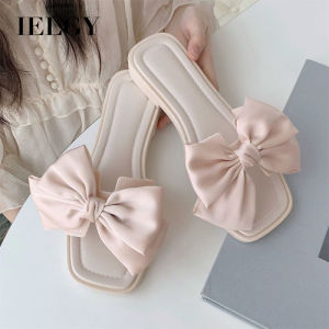 IELGY Summer bow slippers for women to wear fairy style non-slip flat sandals