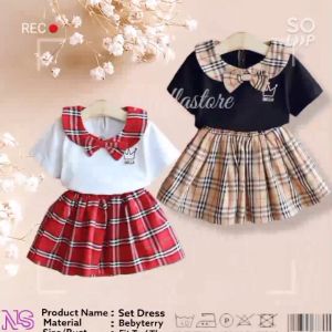 Setelan Mini Dress Lucu Usia 1-5 tahun | Baju Costum TK Cantik | Pakaian Anak Perempuan Kekinian