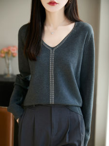 YUEXINYIRONG | French Heavy Embroidered V-Neck Pullover Knitted Sweater