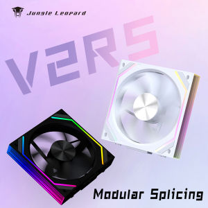 Jungle Leopard Interstellar V2RS CPU Block Fan ARGB 120mm White Prism Lian li Same Model Infinite Mirror Building Block Splicing Single PC Fan 5V 3PIN Mainboard Lighting Sync
