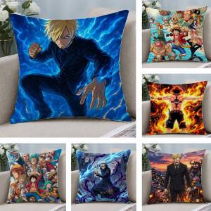 Bandai | One Piece Eustass Kid Anime Plush Pillow Cover Soft Short Plush Cushion Cover For Sofa Bedroom Home Decor Gift Decoration
