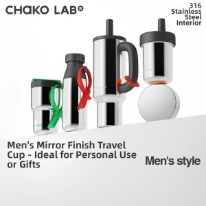 CHAKOLAB | Mens Large Capacity Car Travel Mug with Straw