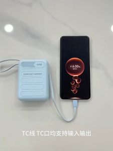 SG Mini Power Bank 22.5W Fast Charging 20000mAh Portable Charger Built in dual cables