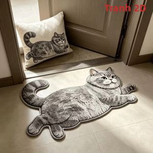 Thảm Trải Sàn Hình Mèo Lông Ngắn Anh Chống Trượt VIKAMA Mềm Mại Lông Xù Không Đều Dành Cho Người Yêu Thú Cưng Trang Trí Phòng Ngủ Lối Vào Nhà.