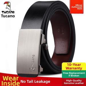 Tucano | Mens New Automatic Buckle No-Tooth Hidden Leather Business Belt