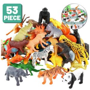 Animal Figure Set 16Pcs Karet Kecil Mainan Hewan Montessori Animal Figurine Animal Laut / Hewan Liar / Dinosaurus