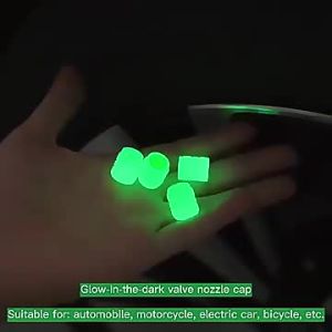Luminous Valve Caps Fluorescent Night Car Tire Valve Caps Motorcycle Bike Glowing Decor Wheel Nozzles Tyre Cap Car Accessories