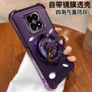 Redmi Note14Pro Phone Case Airbag Anti-fall Protection Soft Shell with Lens Film Full Cover N0TE14Pro Gyro Stand Holder